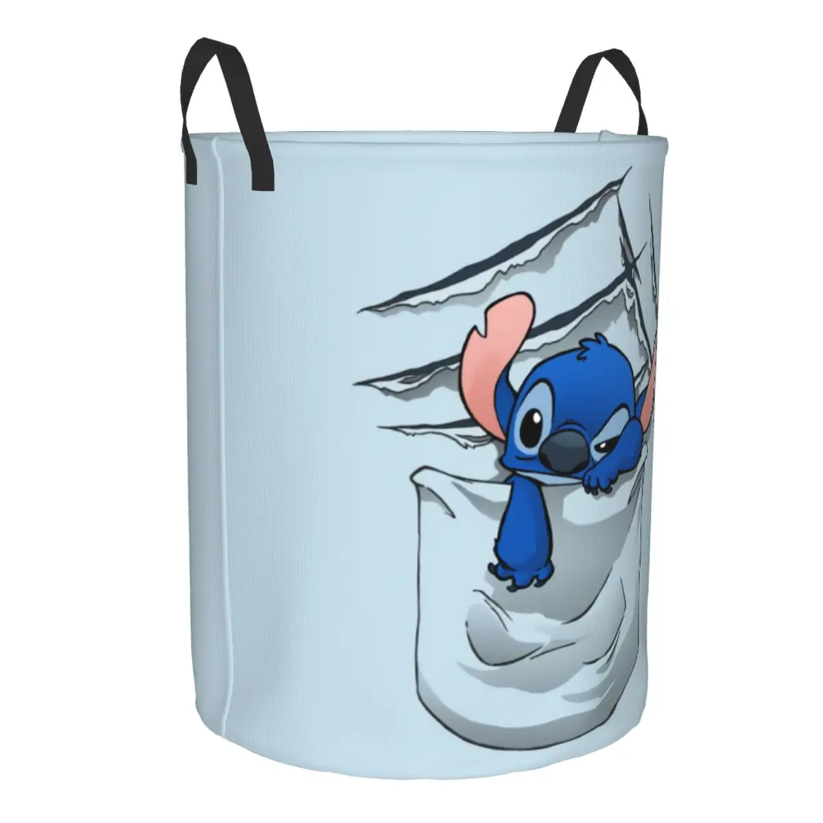 Custom Badness Level Rising Stitch Laundry Basket Collapsible Funny Anime Film Clothes Toy Hamper Storage Bin for Kids Nursery