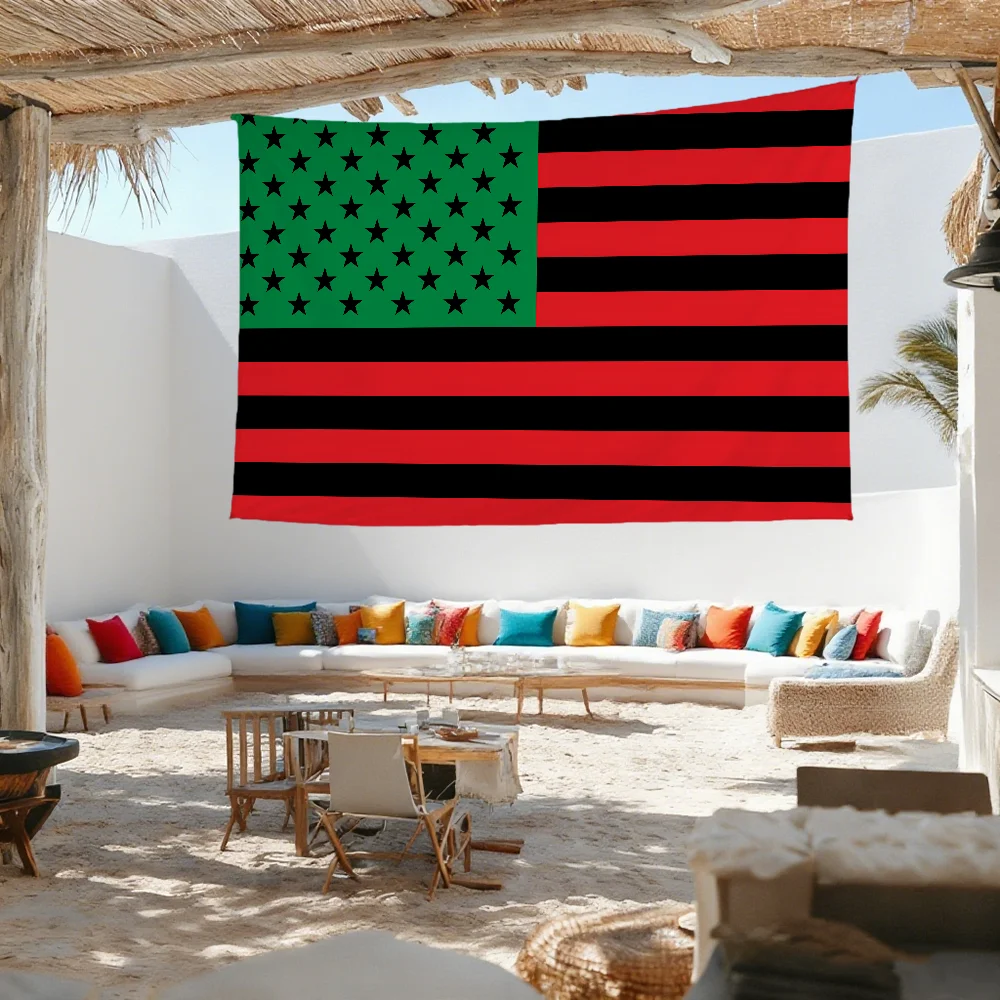 U-uNIA Pan-African Black Liberation flag For Outdoor Camping Bar Picnic Party Home Decoration Ornaments Banner
