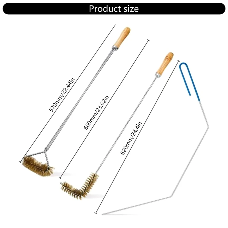 3 pezzi strumenti per pulizia della friggitrice spazzola per pulizia della friggitrice a forma l asta pulizia della