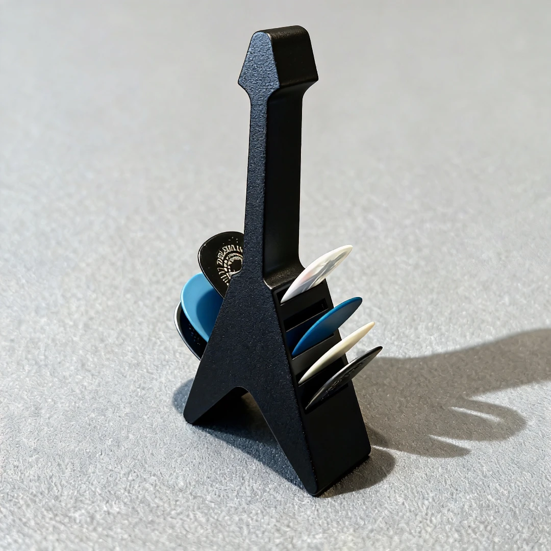 عبوة واحدة من حامل اختيار الجيتار مع 10 فتحات، ملحق جيتار عصري وعصري يحل مشكلة الالتقاط في المكان الأخطاء أو فقدانهم. صندوق تخزين اختيار الجيتار، الهدية المثالية لعازفي الجيتار، متوفر بلونين #5