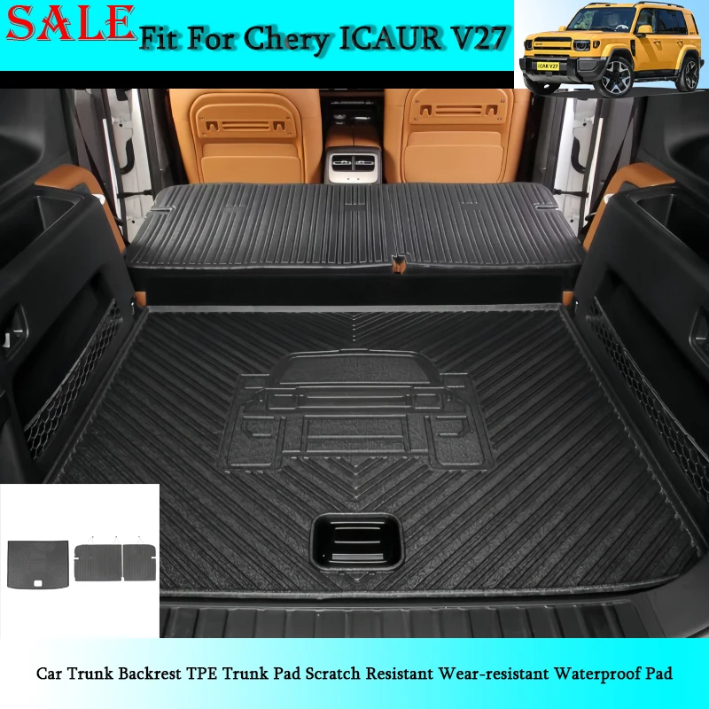 

Fit for Chery ICAR V27 2026 Car Trunk Backrest TPE Trunk Pad Scratch Resistant Wear-resistant Waterproof Pad Car Interior Parts