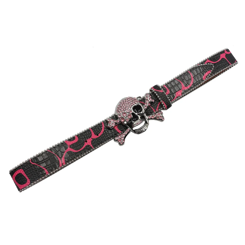 Good Looking Skull Rhinestone Women Belt Fashion Full Diamonds Versatile Waistband Clothing Accessories Luxury Senior Y2k Belt