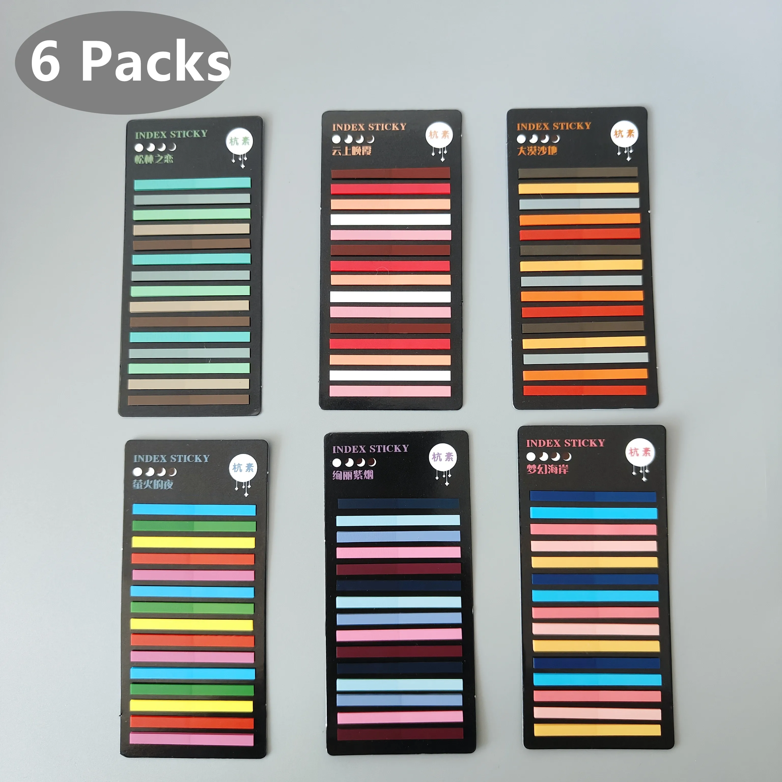 6 Packs 1800 Sheets Transparent Sticky Notes Book Tabs Superfine Index Tabs Notebook Bookmarks Page Markers Memo Pad Stationery