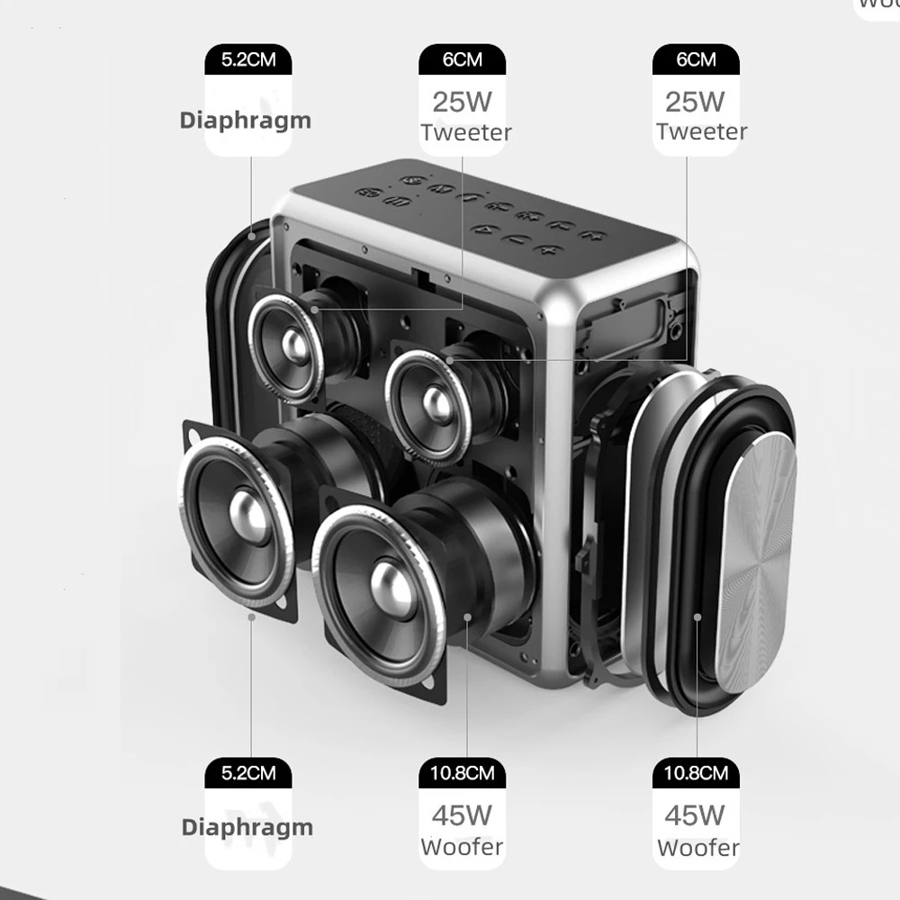KING MAX 140 واط عالية الطاقة سمّاعات بلوتوث في الهواء الطلق المحمولة الثقيلة باس مقاوم للماء TWS اللاسلكية المسرح المنزلي ستيريو الصوت العمود