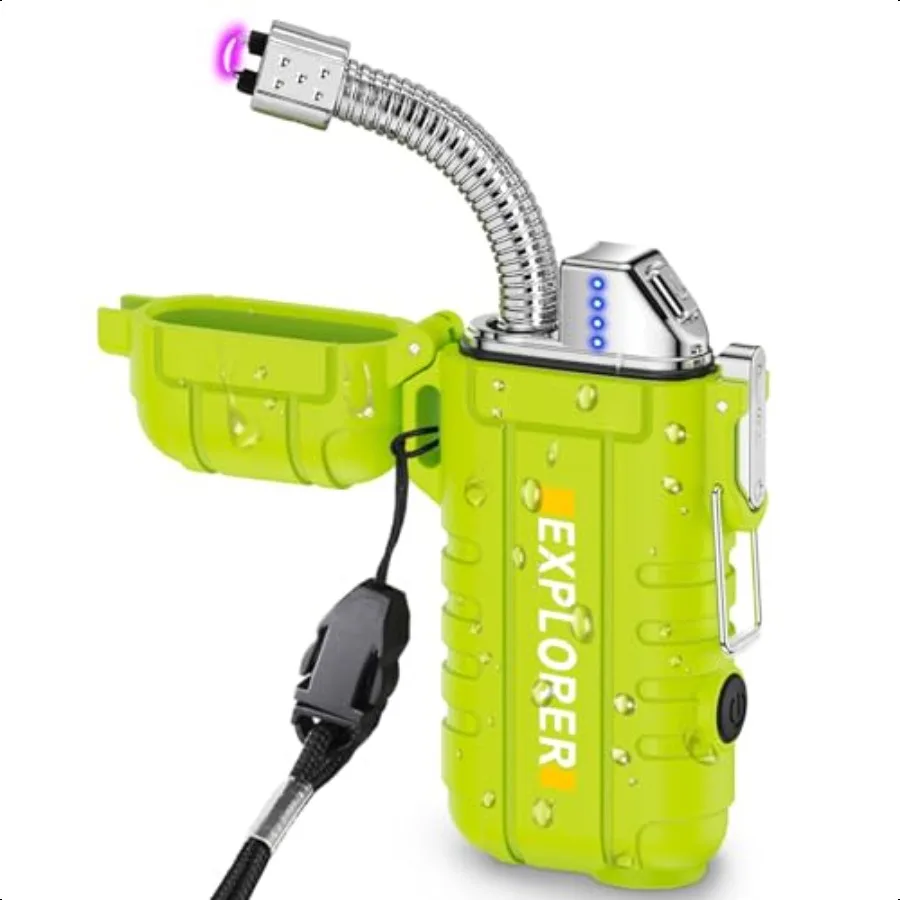 

Водонепроницаемая зажигалка, уличная гибкая шея, ветрозащитная USB перезаряжаемая плазменная зажигалка, фонарик, Flamel, электрическая дуговая зажигалка для