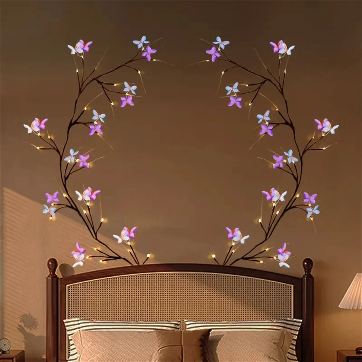 1pc Willow Vine Light With Butterfly Tree Branch Light 8 Modes 30led USB Operated Fairy Light For Home  Party Holiday Decoration