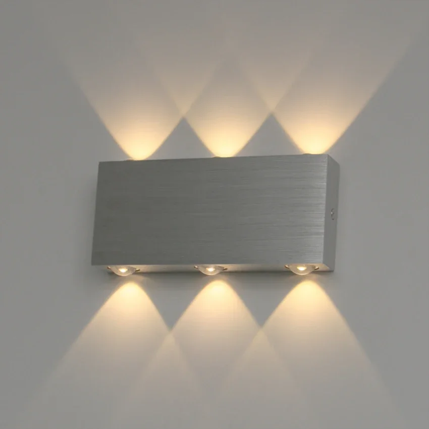 

Modern 6W LED Indoor Wall Light in Brushed Aluminum Black and Silver for Living Room Hallway Bedroom Bedside Decoration Lighting