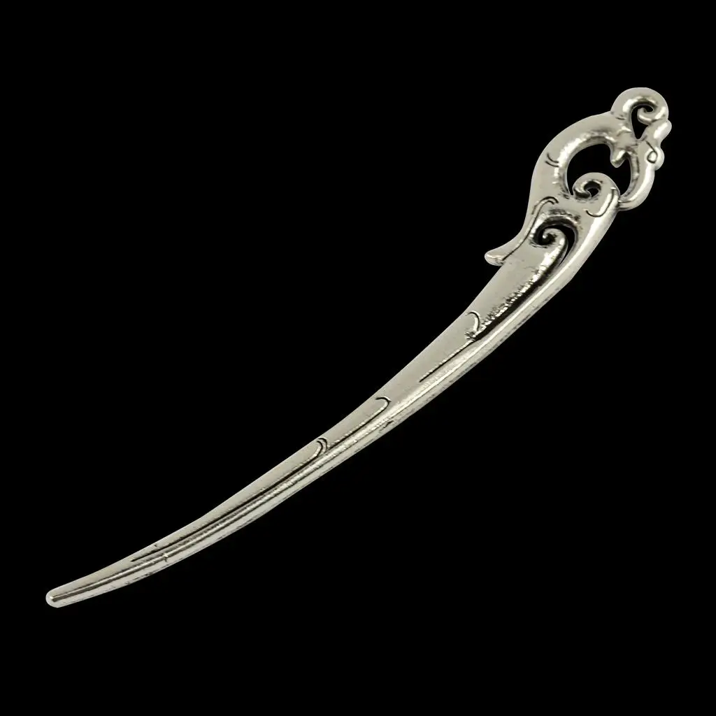 Silver Alloy Bookmark Charms Phoenix Hook Design Vintage Metal Accessories for Creative Book Reading