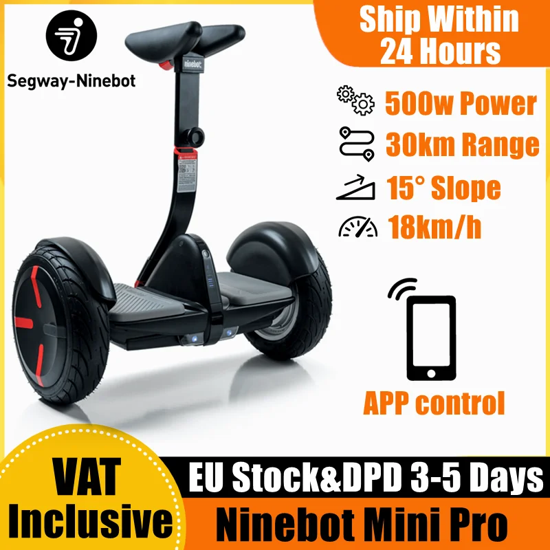 Estoque da ue por mini pro inteligente scooter elétrico de autoequilíbrio de duas rodas 18km/h velocidade 30km alcance compatível gokart