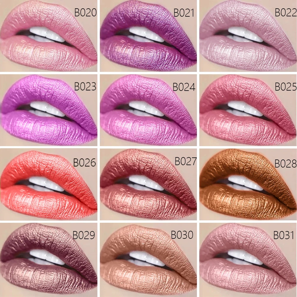 Metallic Shine Purple Pink Lipstick for Women High Impact Lip Color Moisturizing Creamy Formula 2PCS Shimmer Matte Lipstick SET