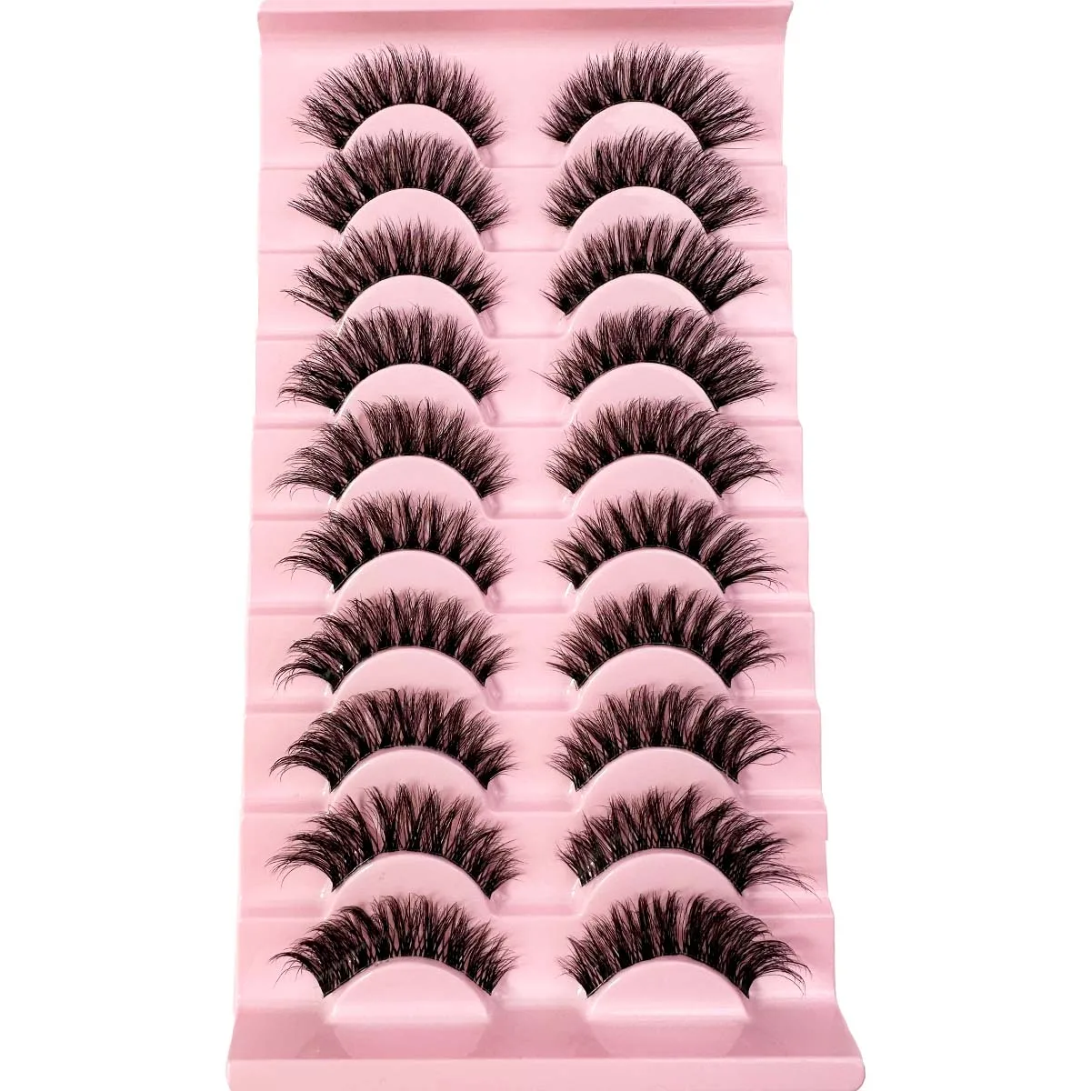 Cílios 3d vison cílios naturais cílios claros haste cílios postiços olho de gato cílios efeito de extensão de cílios