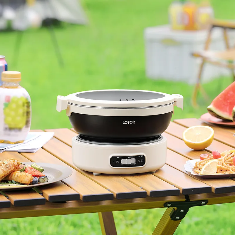 1.2L Folded Electric Cooking Pot Portable Multicooker Travel Rice Cooker Split Hot Pot 304 Stainless Steel Electric Skillt 500W - Image 4