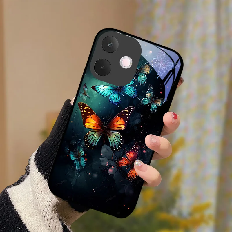 ل ممن لهم A5 برو 5G حافظة من الزجاج المقسى حالات الهاتف ل ممن لهم A 5 A5Pro فوندا للصدمات الغطاء الخلفي حامي الكاميرا CPH2695 6.67"