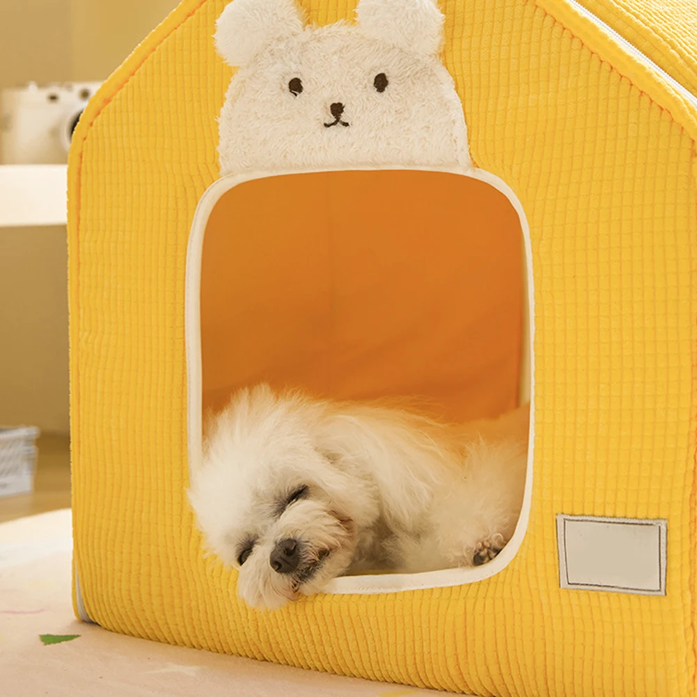 Washable Soft Pet Cat Dog House Bed Anti-Slip Comfortable Pet Bed For Puppy Cat Home Using