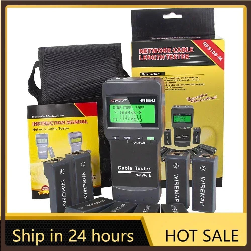 

ZHOUCE Cable Length Tester NF-8108M Network Cable Continuity Testing Cat5E/ 6E UTP STP CAT5 RJ45 With 8 Remote