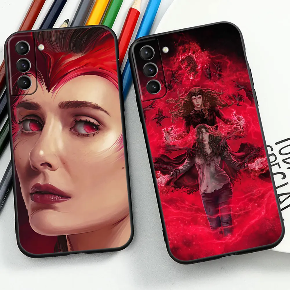 Marvel Wanda Scarlet Witch Avengers Phone Case For Samsung Galaxy S24 S23 S22 S21 S20 Ulus Fe S10 S9 S8 Plus 5G Black Soft Cover