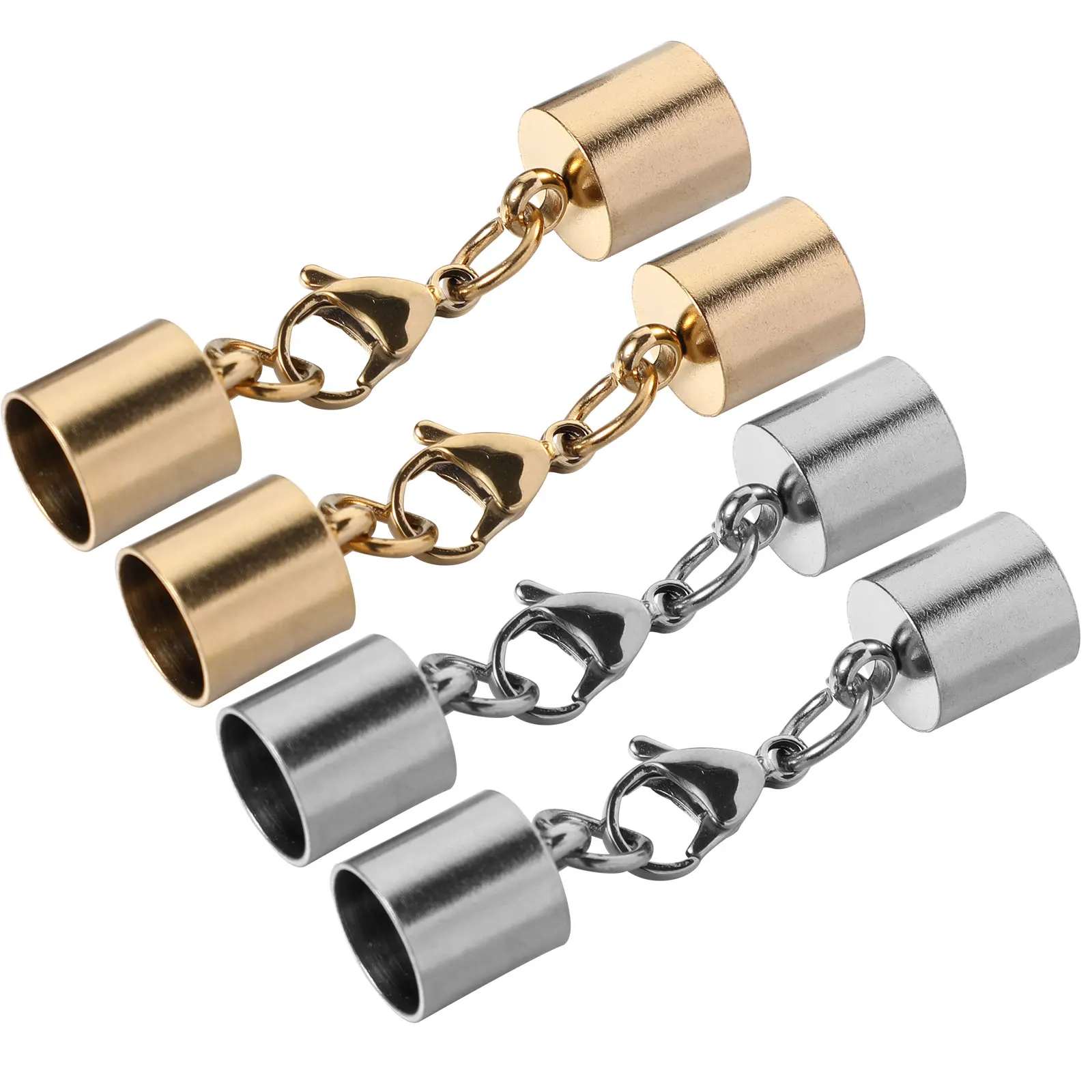 

4pcs Stainless Steel Cord Buckles Durable Clasps for Bracelets Necklaces DIY Jewelry Accessories Making Projects