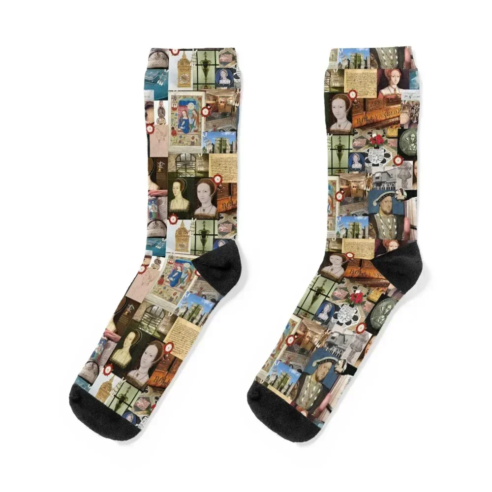 Anne Boleyn Collage Socks floral christmass gift Women's Socks Men's