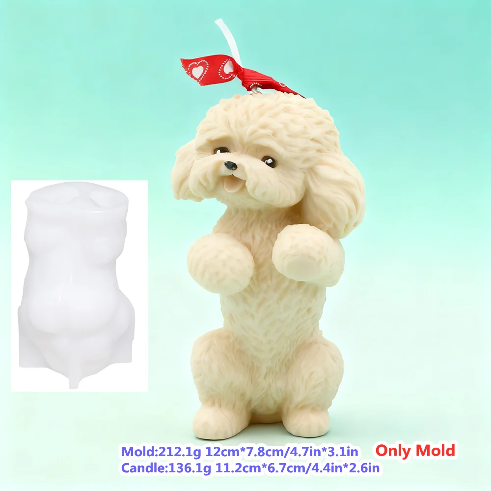 ثلاثية الأبعاد تيدي الكلب سيليكون قالب شمع الحيوان لطيف الدائمة الكلب الايبوكسي الراتنج قالب الصابون صنع أدوات رومانسية هدايا الزفاف ديكور