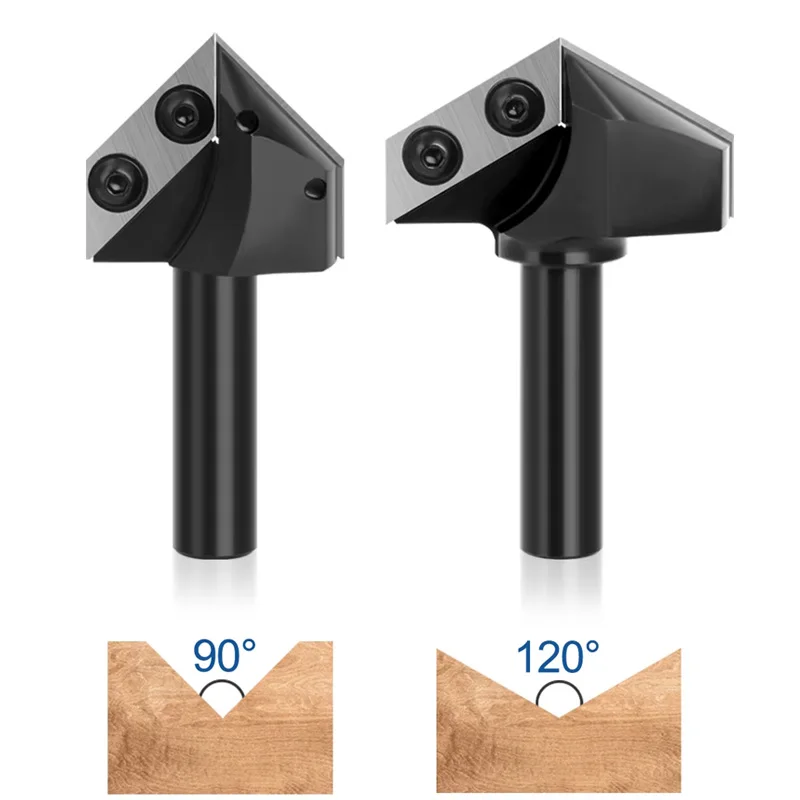 

Router Bits 1/2 ShanK 90 120 Degree V-Type Board Breaking Knife Milling Cutter Cleaning Bottom Woodworking Tools Blade Set