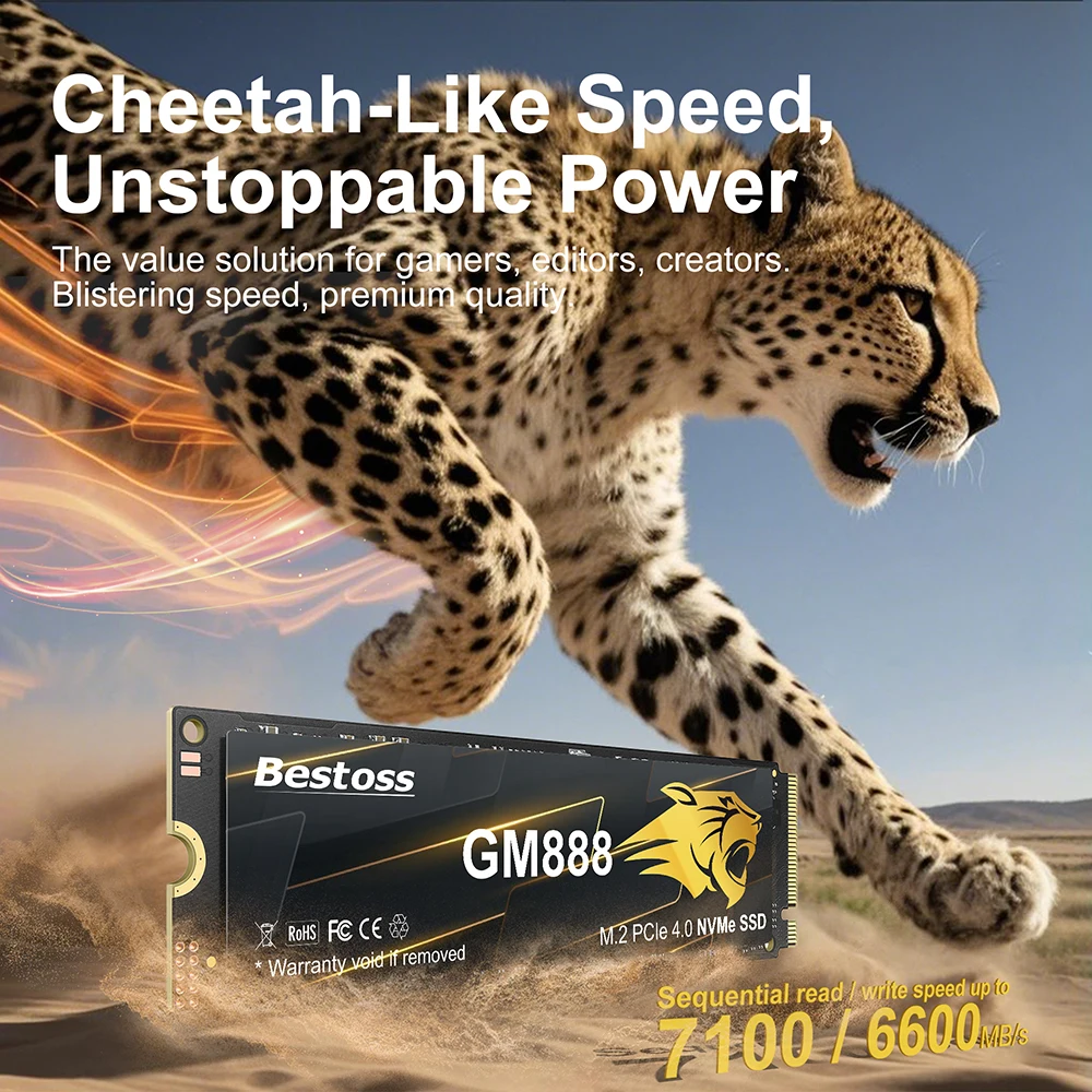 Bestoss M2 SSD 512GB 1TB 2TB PCIe 4.0 NVMe Hard Disk M.2 ภายใน Solid State Drive HDD Hard Disk สําหรับ PS5 เดสก์ท็อปแล็ปท็อป