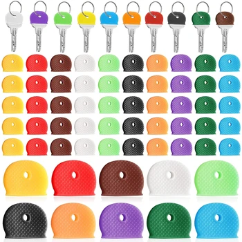 10-50 יחידות כיסויי מפתחות צבעוניים כיסויי מפתח מגומי רך מזהי מפתחות מגן ארגונית תוויות משתיק מפתחות כיסויי מפתח אביזרי מפתח