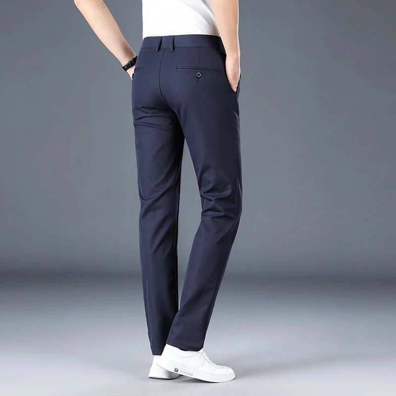 6 Colors Man Korean Version Comfort Classic Straight Casual Pants Men's Business Leisure Ventilate Straight Work Wear Trousers
