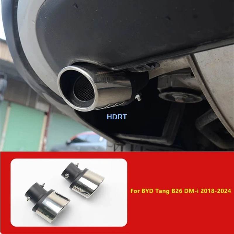

Car Styling Rear Exhaust Muffler Tip Pipe Tail Throat Dust Proof Cover Accessories Auto Part Fit For BYD Tang B26 DM-i 2018-2024