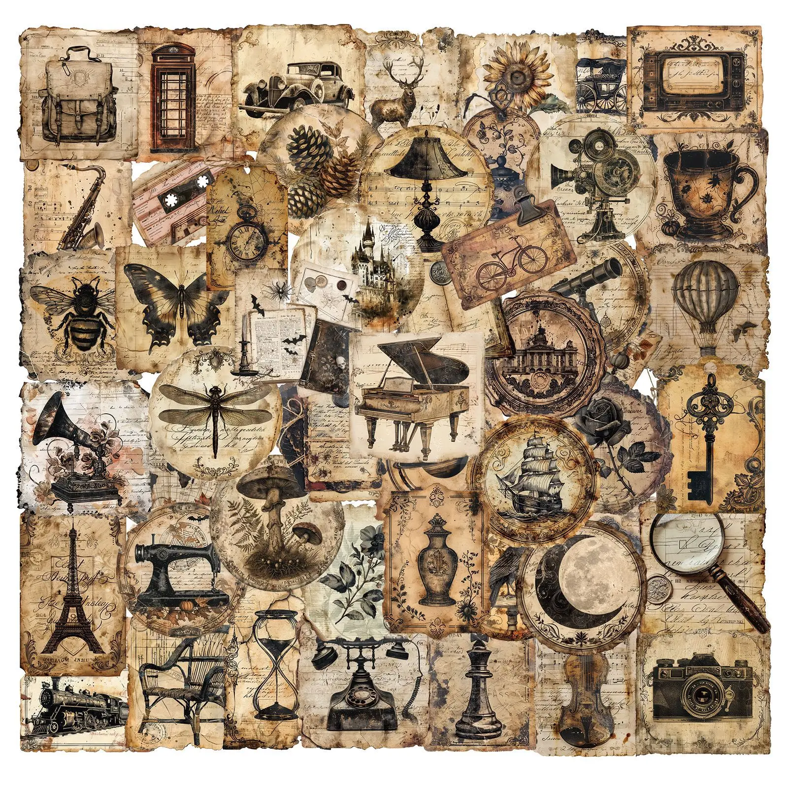 

10/25/50 шт. эстетические ретро художественные наклейки, наклейки для DIY, водонепроницаемый блокнот, чемодан для скрапбукинга, бутылка воды, телефон, ноутбук