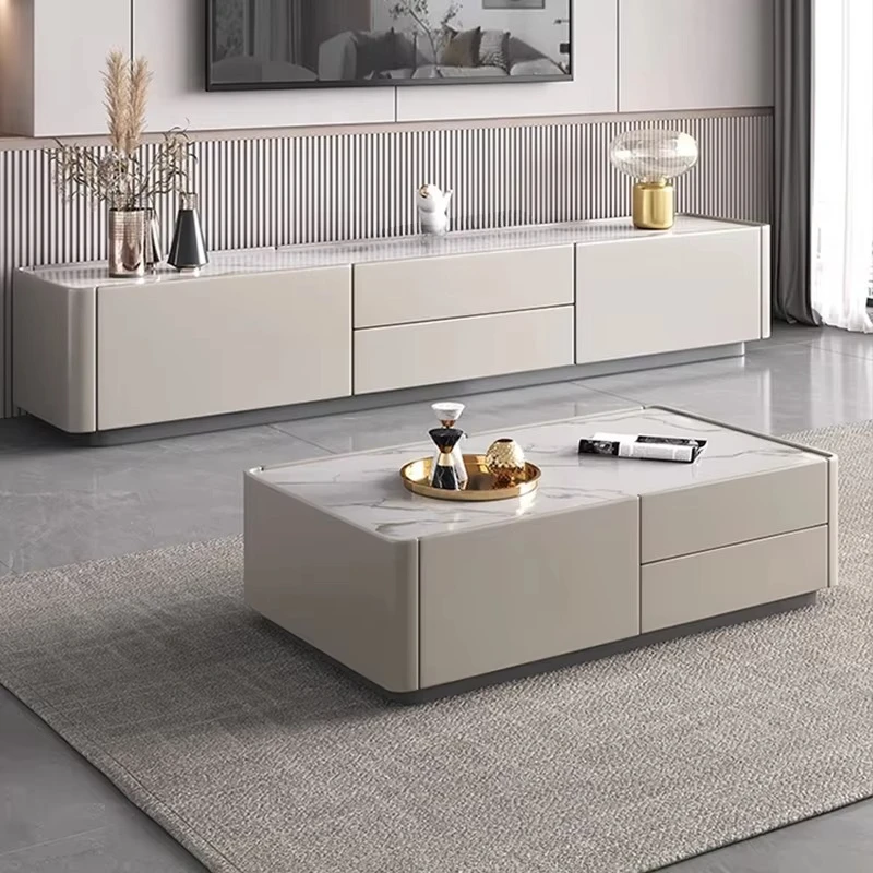 Simple modern coffee table, TV cabinet combination high-end floor-to-ceiling home furniture simple living room style