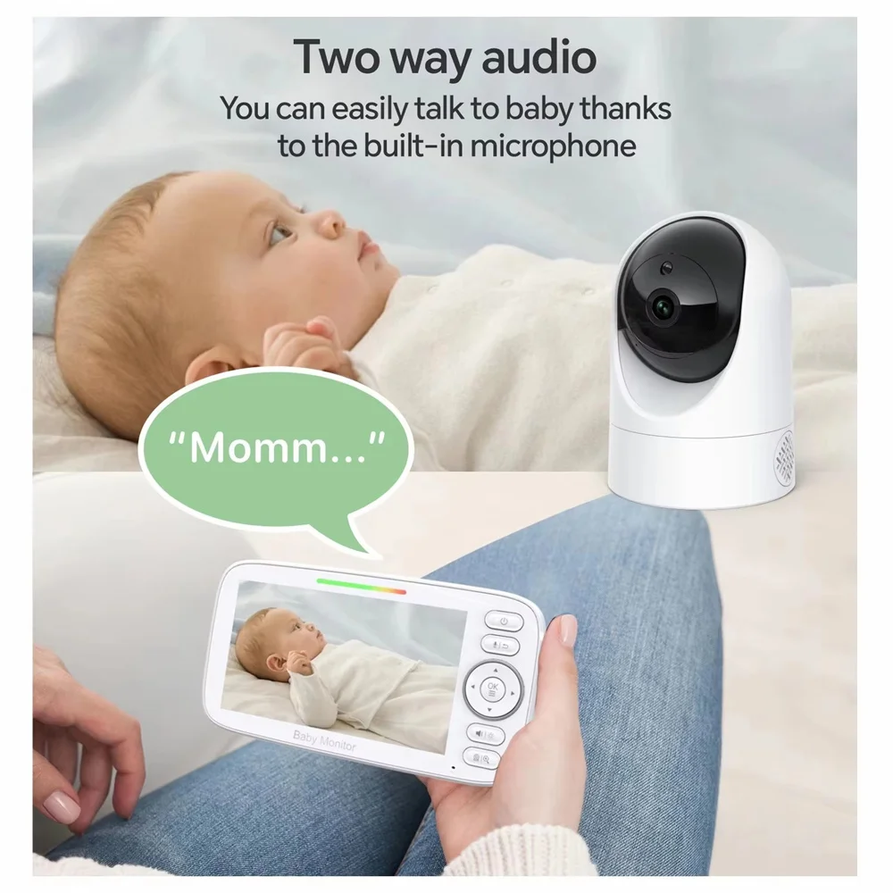5inch 720P Digital Video Baby  With Camera Crying Detection New Baby Audio Camera BabyPhone