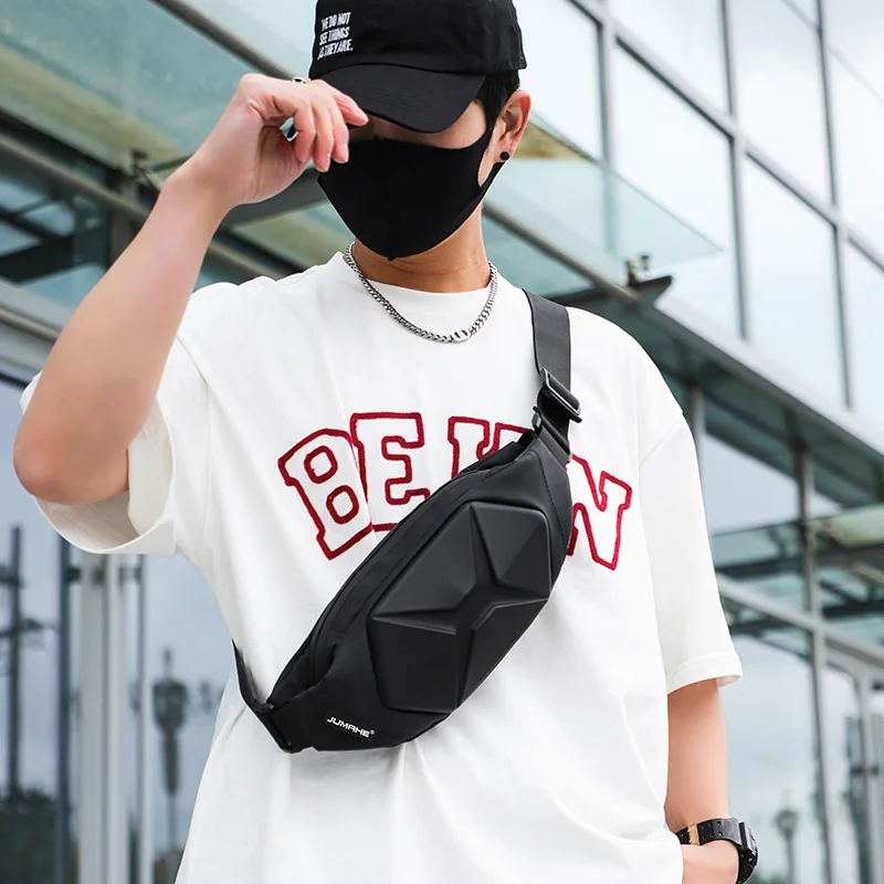 Designer Hard Shell Chest Bag Fashion Waterproof Ride Waist Pack Men Belt Bags Casual Travel Boys Crossbody Chest Pack Phone Bag