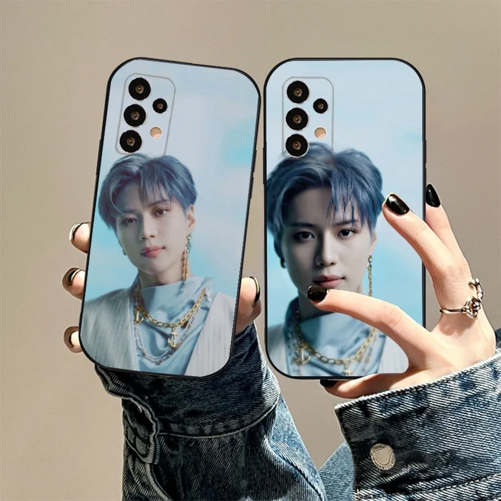 S-ShineeS T-TaeminS Phone Case For Samsung S24,23,23,22,30,21,10,9,Note20 Ultra,Lite,Ultra,5G,Plus,FE,Black Soft Case