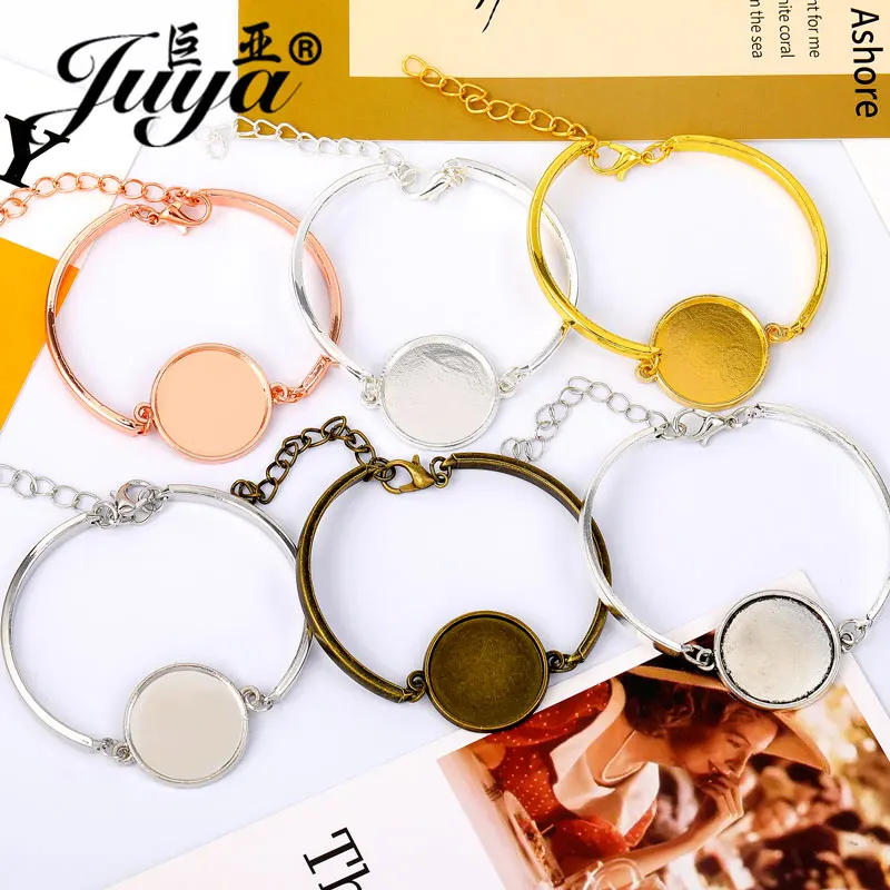 4 Stück/Set Cabochon-Armband-Basis, Armreif-Einstellungen, Blanko-Träger für DIY-Schmuckherstellung, Bastelzubehör, Schmuckteile, Pulseras – Detail 6