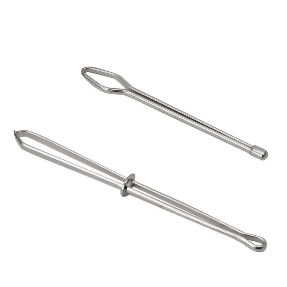 2pcs Small Lace Knitting Hooks Set Stainless Steel Bodkin Wear Rope Threaders Guide for DIY Elastic Band Clip