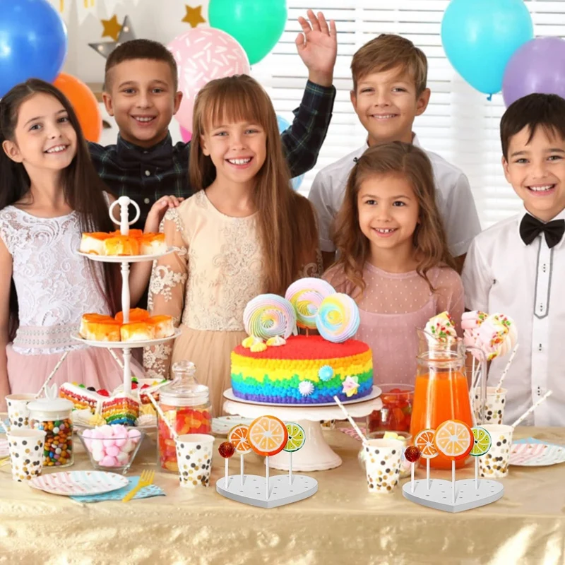 アクリルロリポップディスプレイスタンド,キャンディーデザートスティックホルダー,約12x12x0.8cm,結婚披露宴用,4個