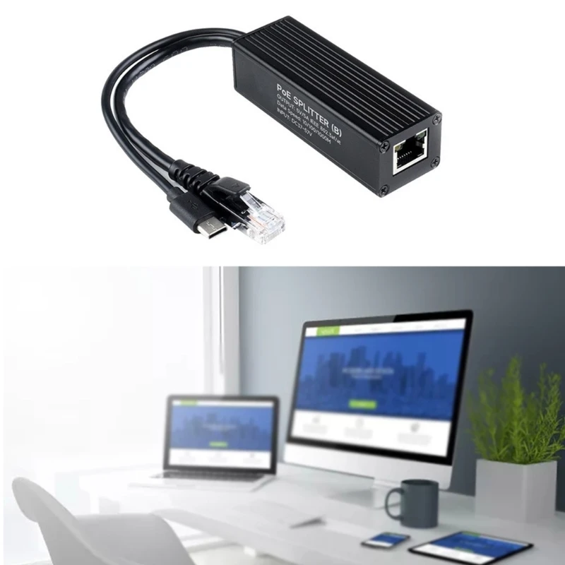 652F Gigabit Ethernet PoE Splitter 5V 5A Adattatore alimentazione in uscita Velocità veloce per telefono VoIP