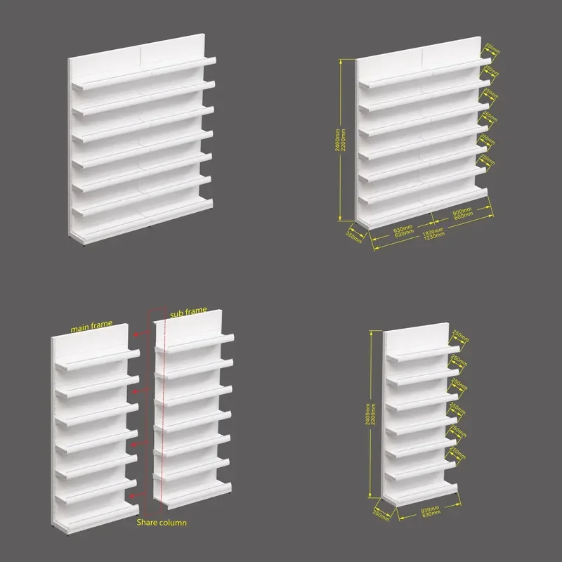 for Supermarket Convenience Store Multifunctional Heavy Duty Adjustable Metal Display Rack Food Stationery Storage 1 Set