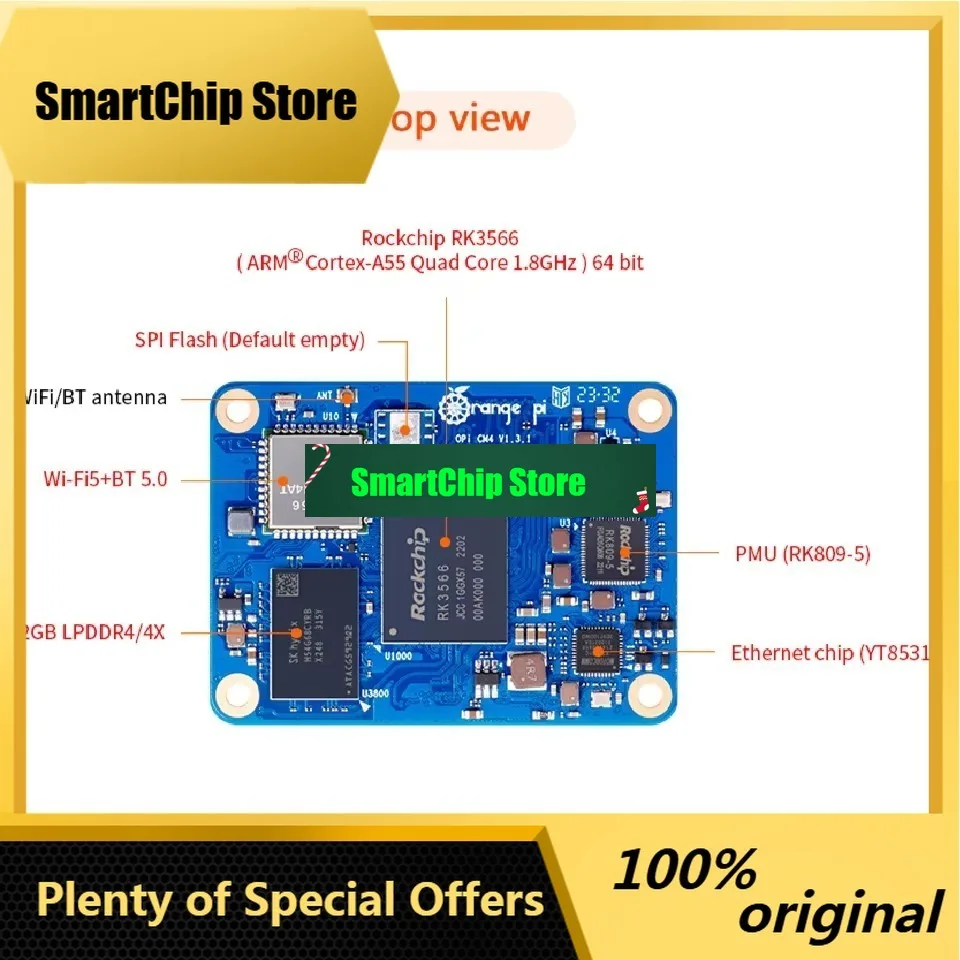 SmCpOrange Pi CM4 2GB RAM 32GB EMMC Single Board Computer OPi CM4 2G32G SBC