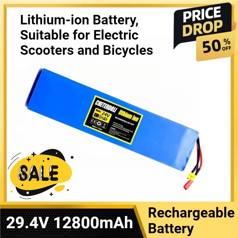 

7S2P 24V 12.8Ah 18650 Lithium-ion Battery Pack,29.4V 12800mAh Lithium-ion Battery, Suitable for Electric Scooters and Bicycles
