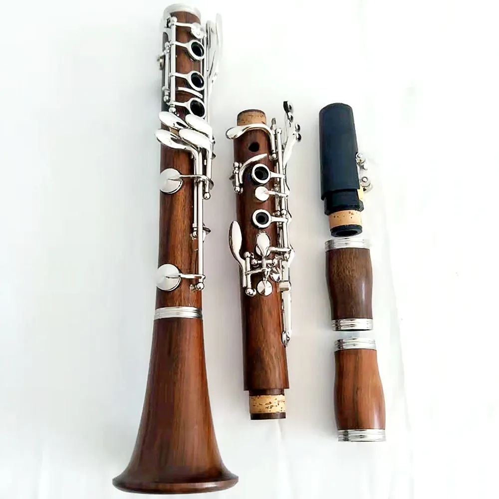Bb‑Tone 17‑Key Clarinet Rosewood Body Woodwind Musical Instrument For Practice Performance