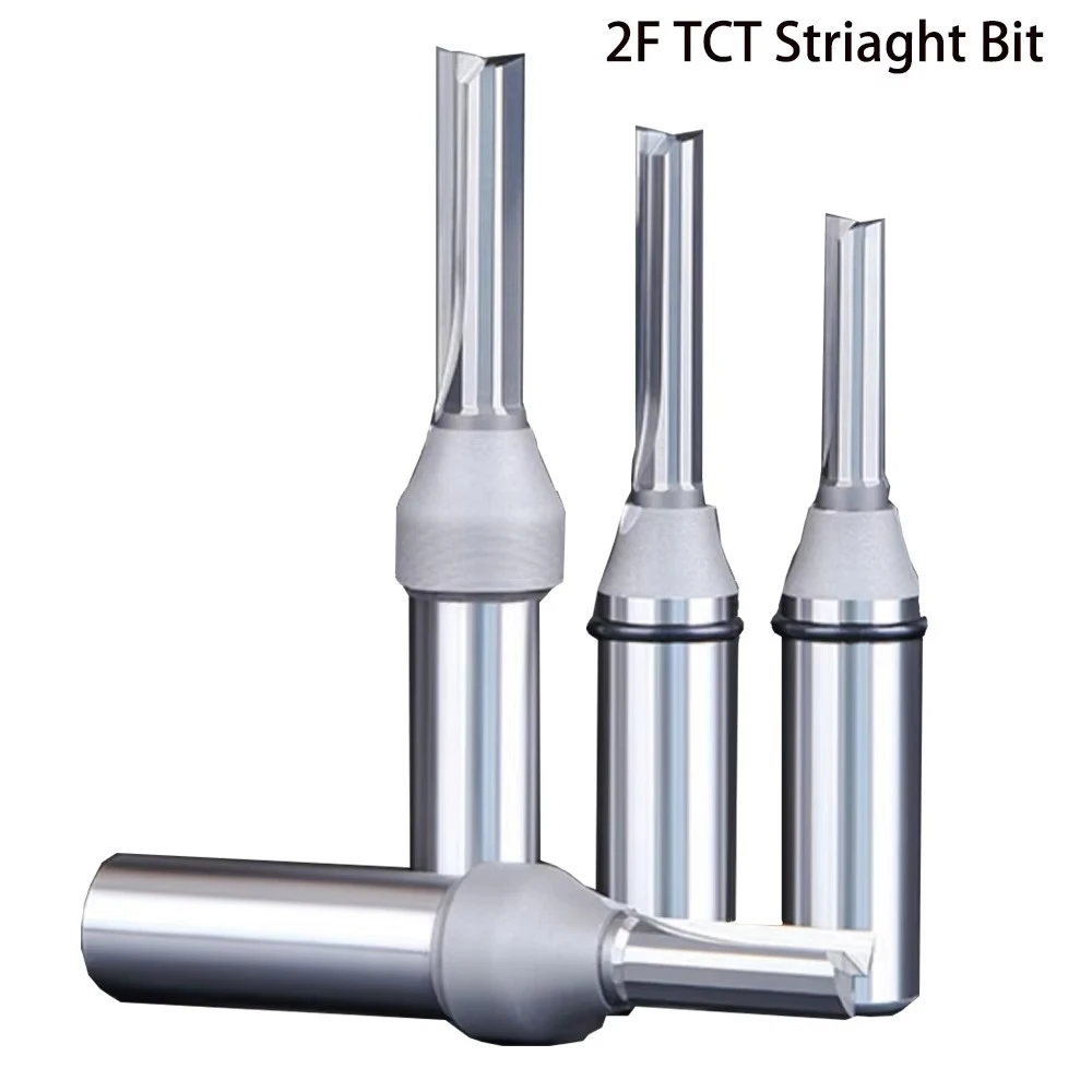 2 Flute TCT Straight Router Bit 1/2 Inch Shank Carbide Tipped Woodworking Cutter for CNC Wood Grooving