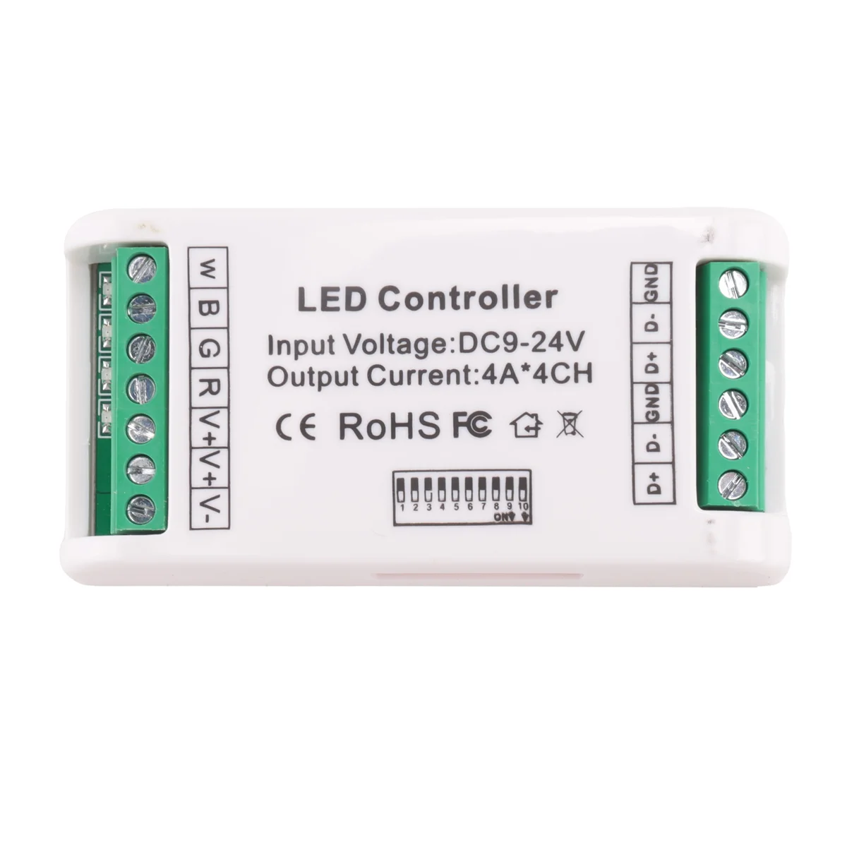 جهاز فك ترميز RGBW صغير 4 قنوات 16A RGB RGBW قطاع تحكم 512 سائق باهتة لأضواء شريط LED DC9-24V