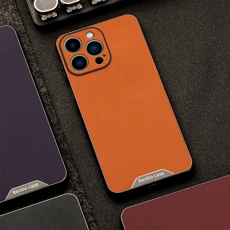 Luxuriöse Benbo-Leder-Handyhülle für iPhone 11 12 13 14 15 16 Plus 17 e Pro Max Air Modische Stoßfeste Rückseite Fundas – Detail 6