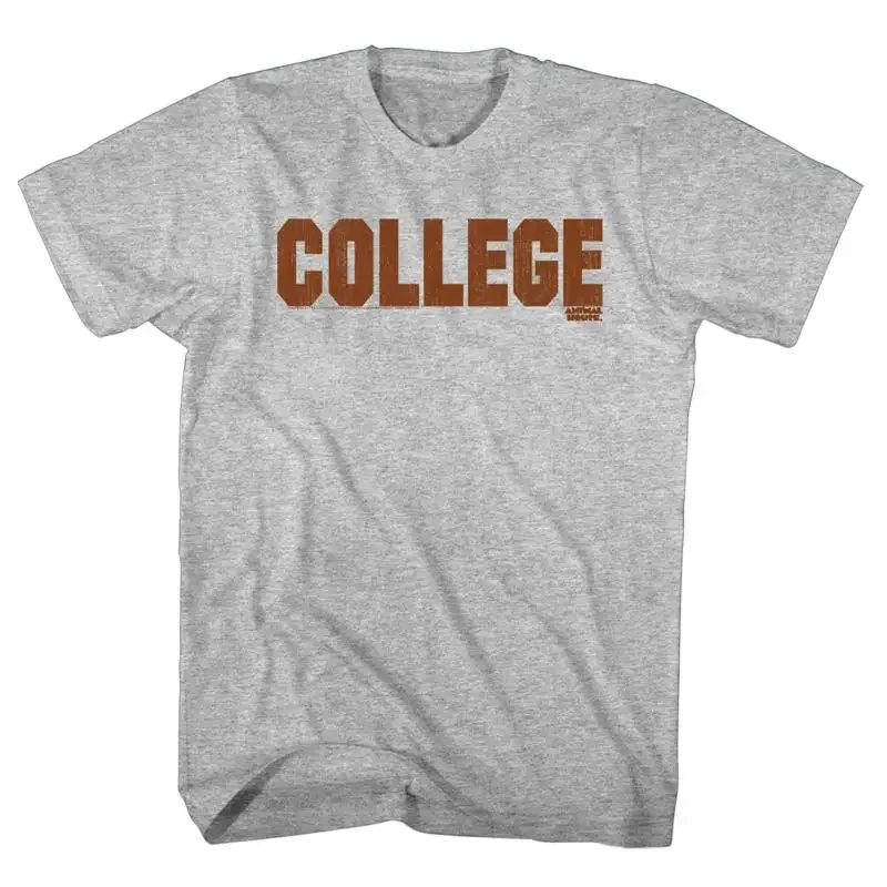 Animal House Tall T Shirt College Orange Text Gray Heather