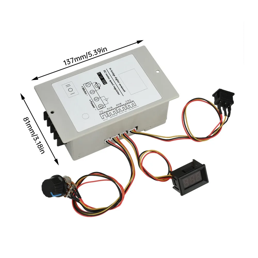 Contrôleur de vitesse de moteur DC10-55V, pont en H, moteur brossé cc 20A, tachymètre numérique, régulateur avant et arrière