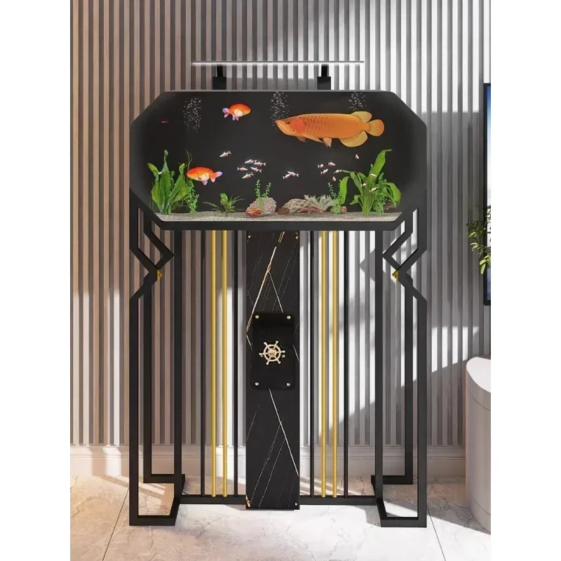 Semicircle Creative and Slightly Luxury Partition Wall Entrance Fish Globe Octagonal Aquarium