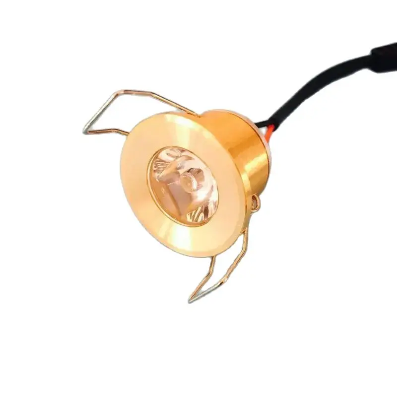 Mini Spot LED de Couleur Or et Noir, Accessoire de 3W, 110V, 220V, 31mm de Diamètre avec Lente 15, Vente en Gros