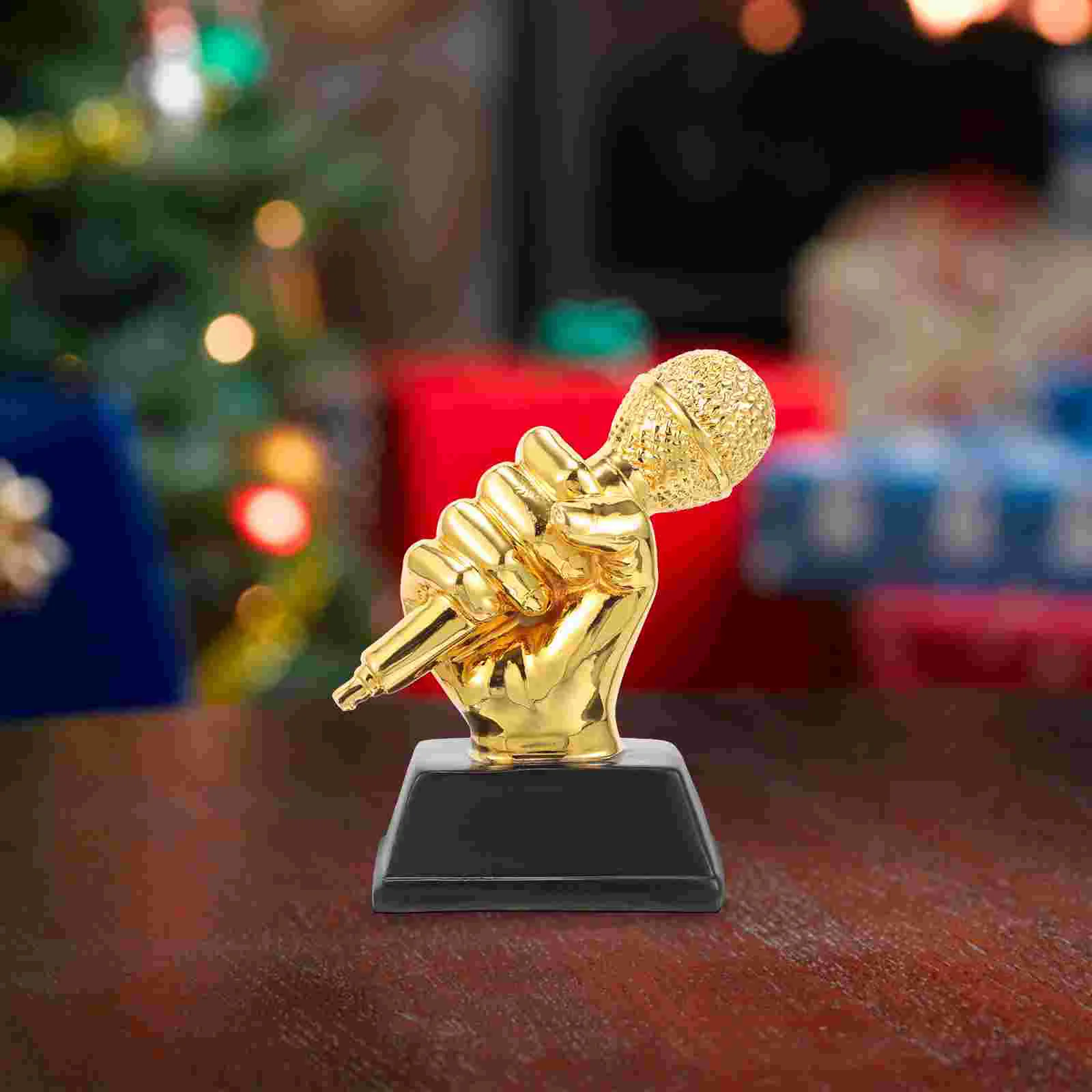 Microphone Trophy Music Participation Adult Award Competitions Resin Singing Trophies Cheer Mini