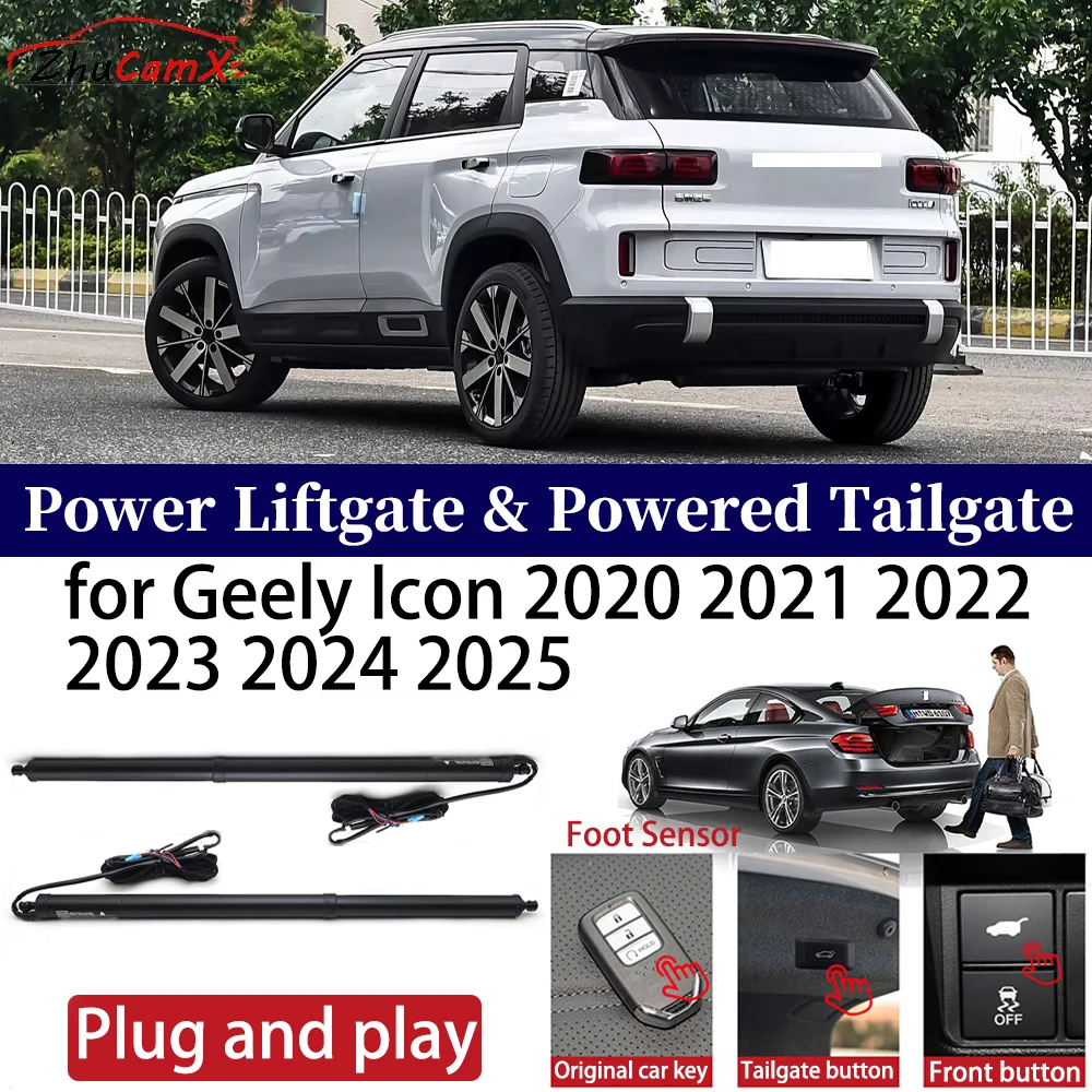 

ZhuCamX for Geely Icon 2020-2025 Car Power Liftgate Automatic One-Click Vehicle Powered Tailgate Strut Plug and play